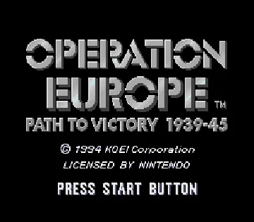 Operation Europe - Path to Victory 1939-45 (USA) screen shot title